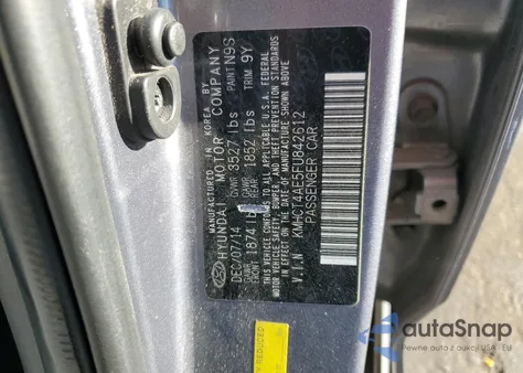2015 Hyundai Accent Gls from USA, damaged, VIN KMHCT4AE5FU842612